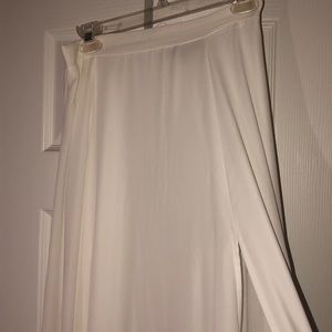 lulu’s long chiffon white maxi skirt